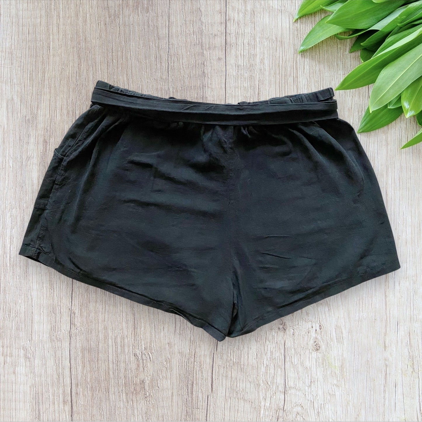 Short Femme XXL Style Lin Taille Haute Shein avec Ceinture Assortie