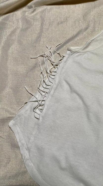 Débardeur Fille Zara Taille 13/14 ans - Large Bretelles Blanches avec Franges Évasées zara