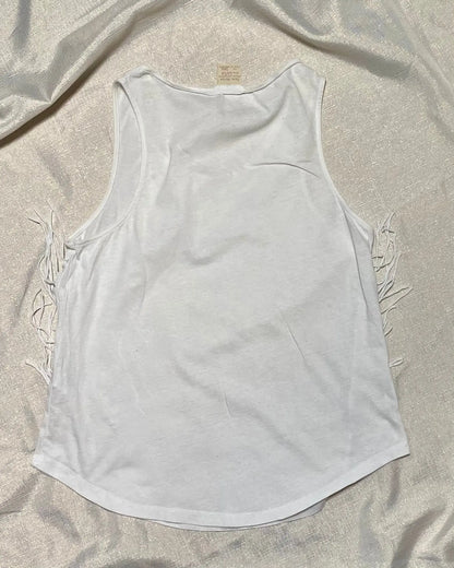 Débardeur Fille Zara Taille 13/14 ans - Large Bretelles Blanches avec Franges Évasées zara