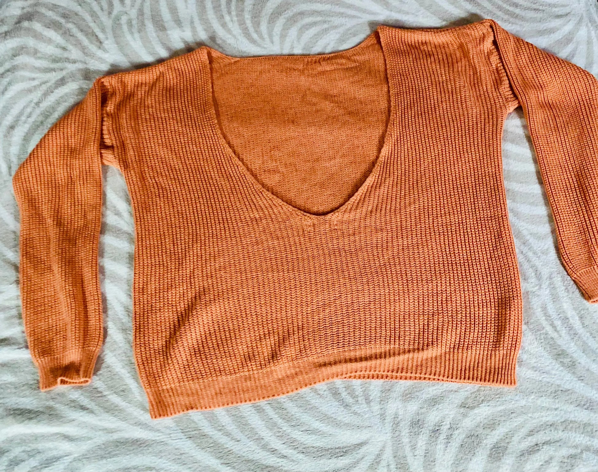 Pull Femme Dos Nu en Maille Tricotée Orange - Taille 44/46 - Boohoo boohoo