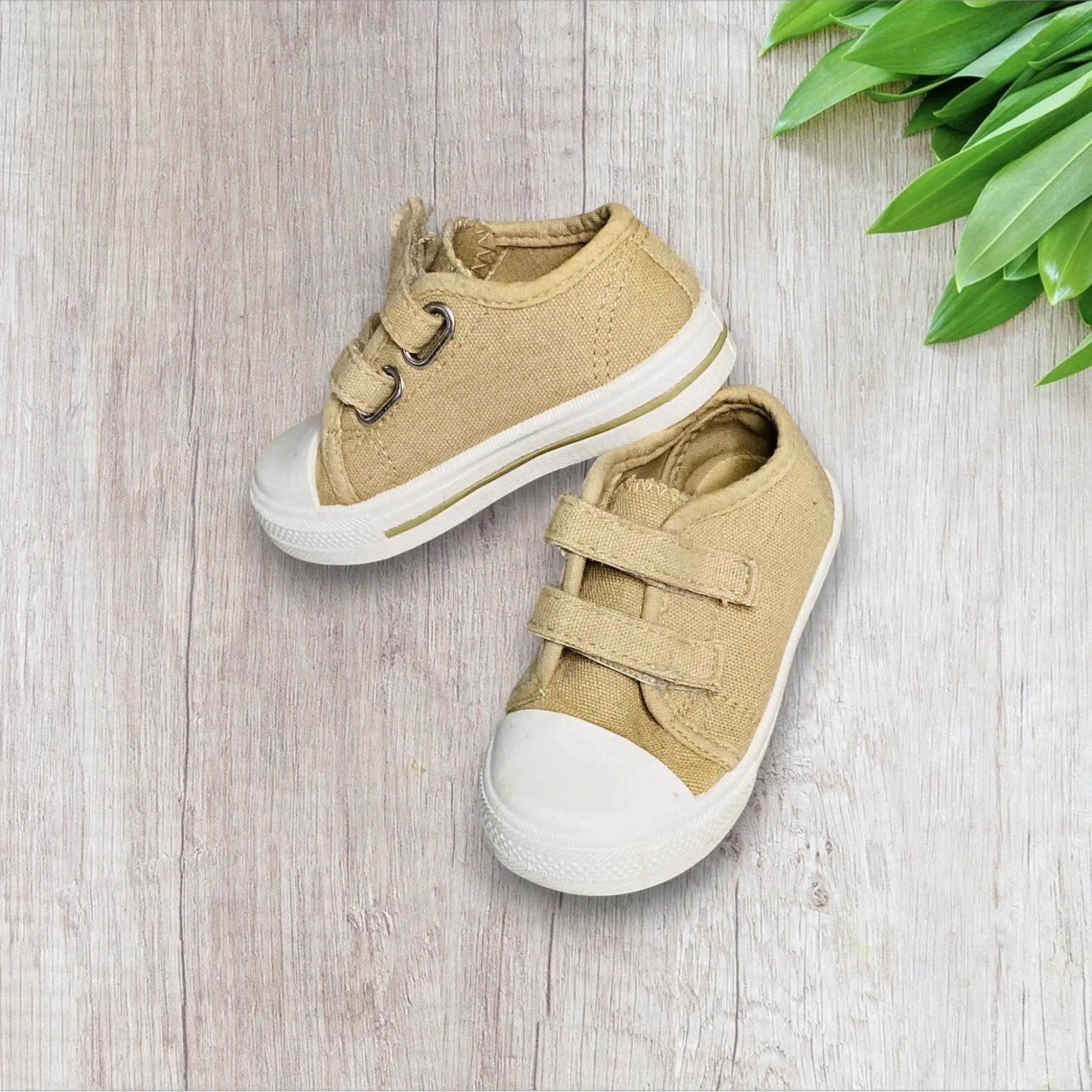 Baskets Style Converse Beige à Scratch - Pointure 22 - Saxo Blues par Orchestra orchestra
