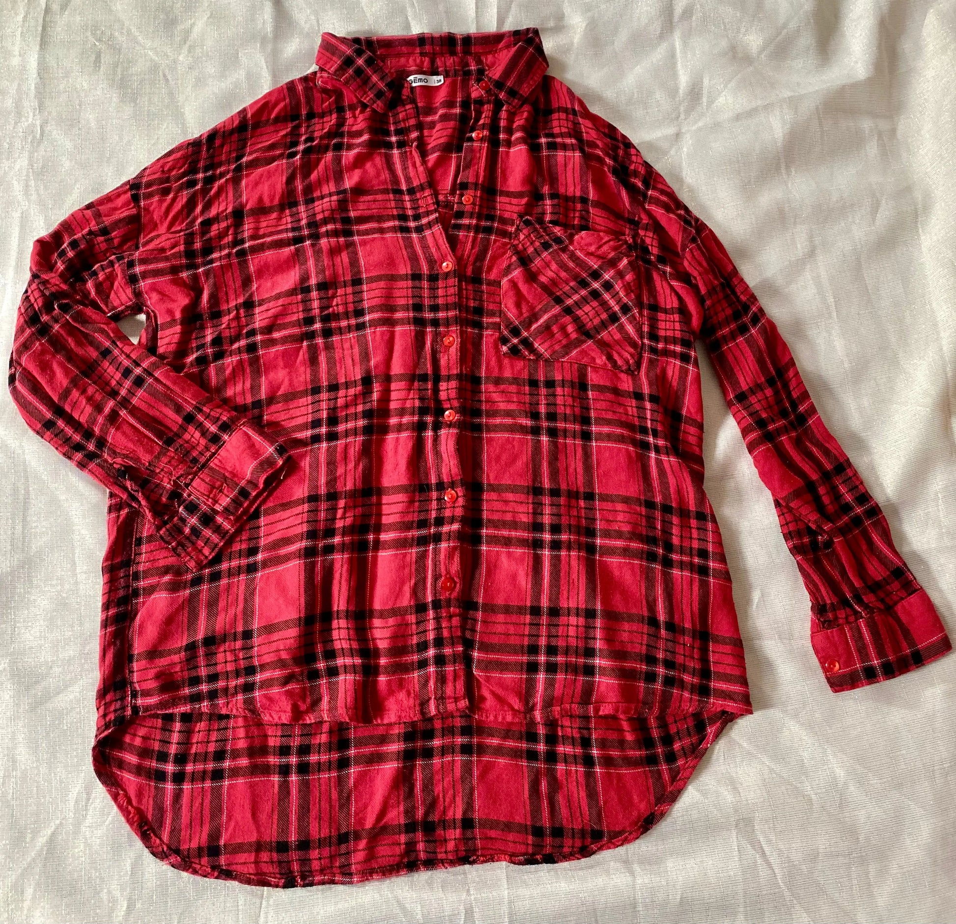 Chemise à Carreaux Femme Style Bûcheron Rouge/Noir/Bnc Taille 38