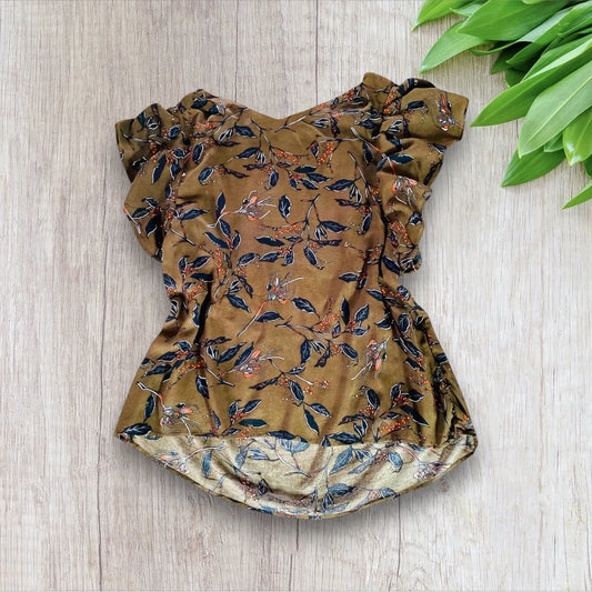 Blouse Femme Fluide à Motif Feuillage - Taille 46 la petite friperie