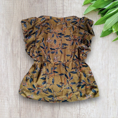 Blouse Femme Fluide à Motif Feuillage - Taille 46 la petite friperie