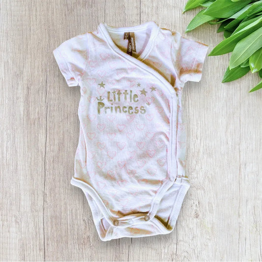 Body Bébé Fille Blanc avec Cœurs Roses et Écritures Argentées - Taille 1 mois (54 cm) - Orchestra
