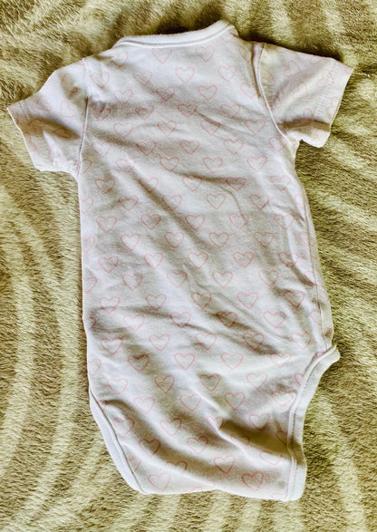 Body Bébé Fille Blanc avec Cœurs Roses et Écritures Argentées - Taille 1 mois (54 cm) - Orchestra orchestra