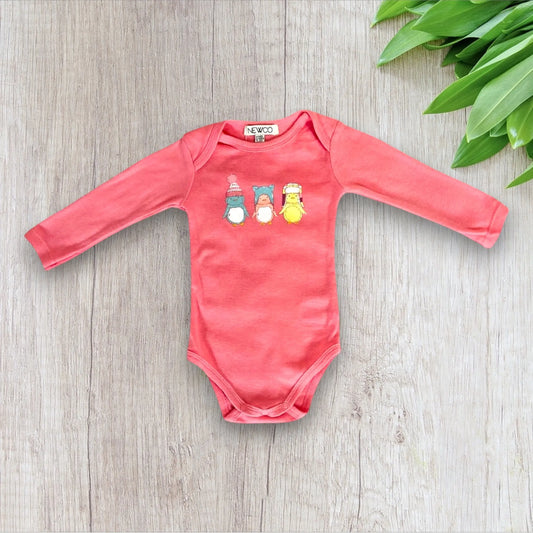 Body Bébé Fille Newco 12Mois - Rose avec Motif Pingouins Rigolos newco