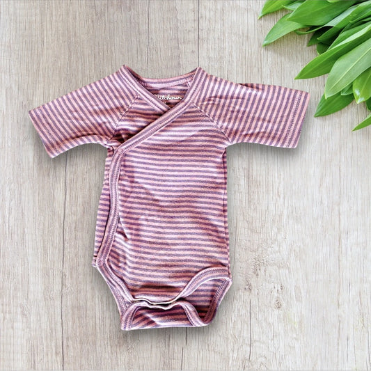 Body Bébé Fille à Rayures - Rose et Violet - Manches 3/4 - 1 Mois - Kitchoun kiabi