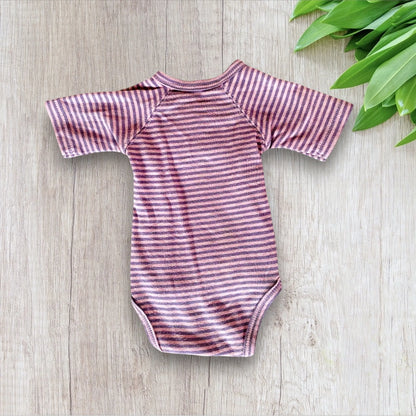 Body Bébé Fille à Rayures - Rose et Violet - Manches 3/4 - 1 Mois - Kitchoun kiabi