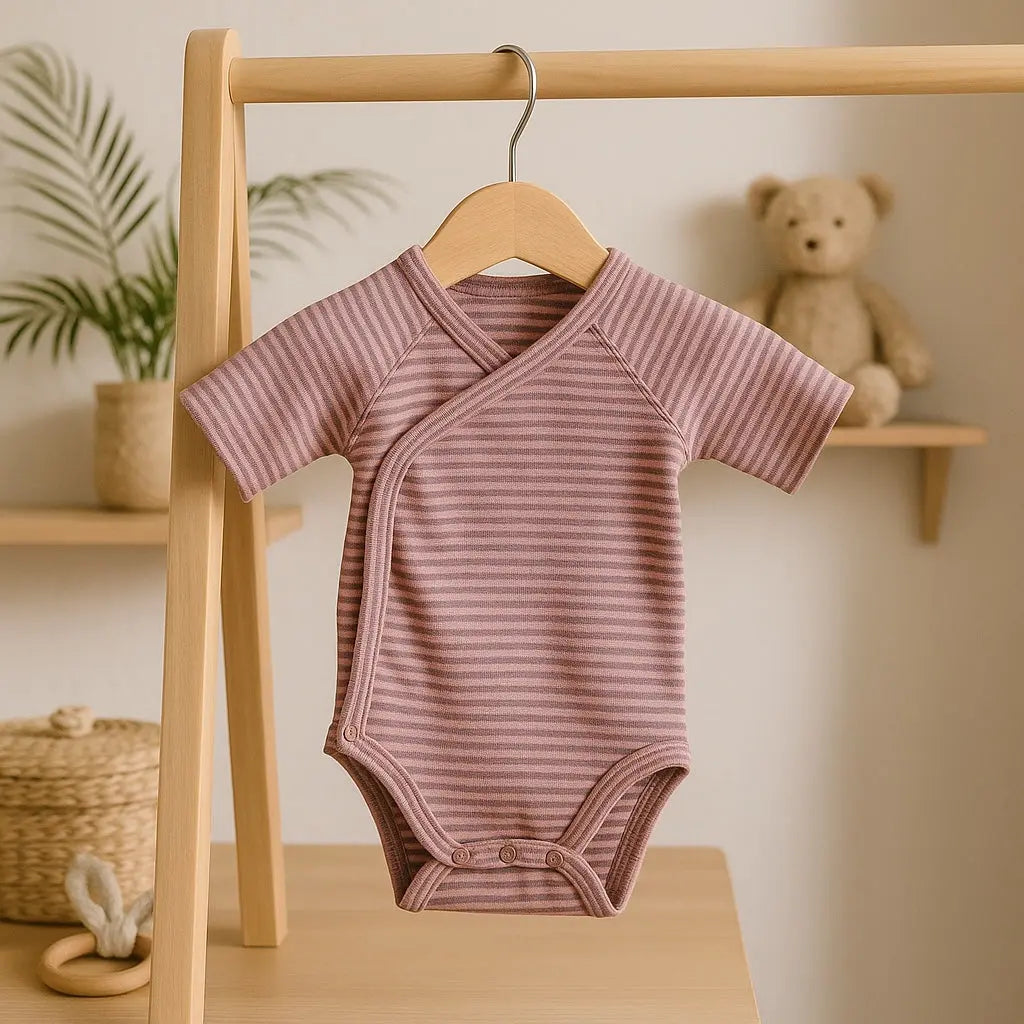 Body Bébé Fille à Rayures - Rose et Violet - Manches 3/4 - 1 Mois - Kitchoun kiabi