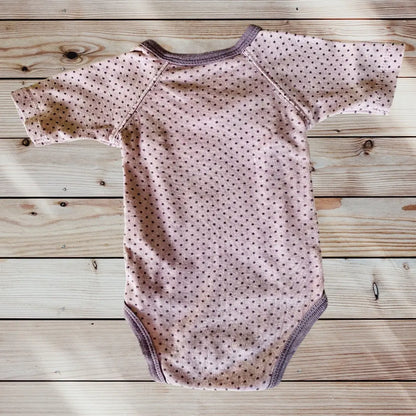 Body Fille 1 Mois (54 cm) - Manches Courtes Violet à Pois avec Motif Trois Petites Filles - Kiabi kiabi