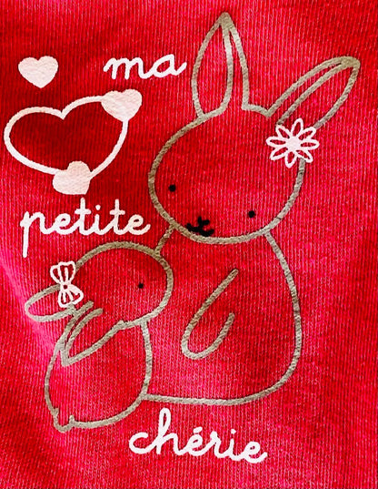 Body Fille 1 Mois (54 cm) - Manches Longues - Motif Lapin “Ma Petite Chérie” Stokomani