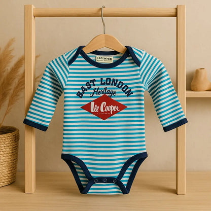 Body bébé garçon manches longues Lee Cooper, taille 3 mois - Blanc et bleu à rayures Lee Cooper