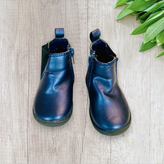 Bottes Bébé Fille Taille 20 - Boite à Malice Simili Bleu Marine avec Paillettes districenter