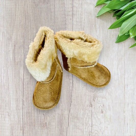 Bottes Mixtes en Feutrine Marron avec Fausse Fourrure - Taille 18 la petite friperie