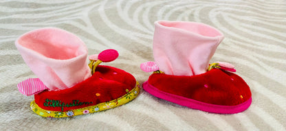 Chaussons Bébé Naissance Lilliputiens - Rouge à Pois Multicolores et Chaussette Intégrée Lilliputiens