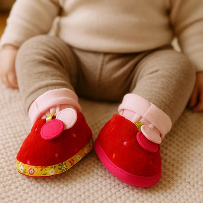 Chaussons Naissance Lilliputiens - Rouge à Pois Multicolores et Chaussette Intégrée Lilliputiens