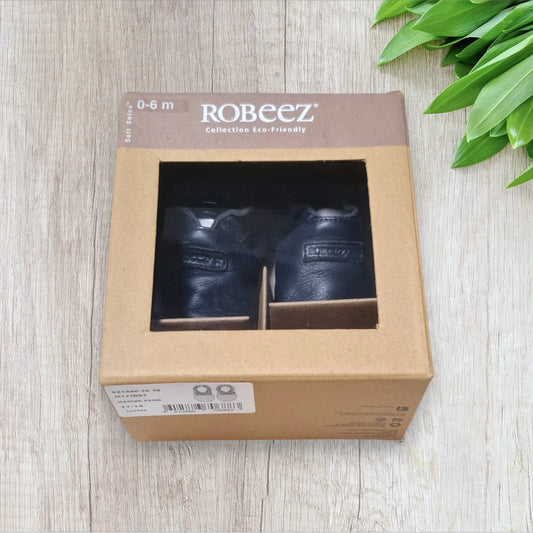 Chaussons bébé Robeez cuir bleu marine 0-6 mois pointure 17/18 neufs