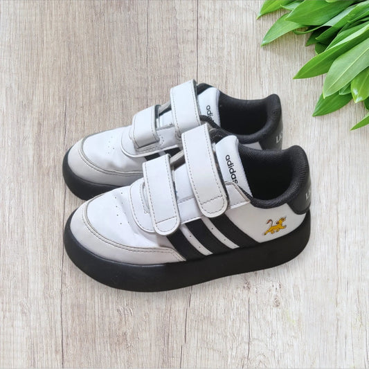 Chaussures Adidas enfant Roi Lion pointure 27 blanches noires scratch très bon état
