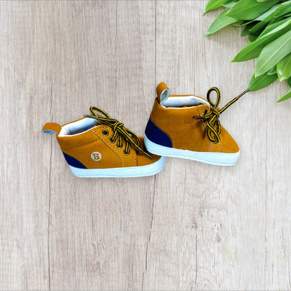 Chaussures Bébé Garçon Taille 16/17 - Boite à Malice Camel et Bleu Marine districenter