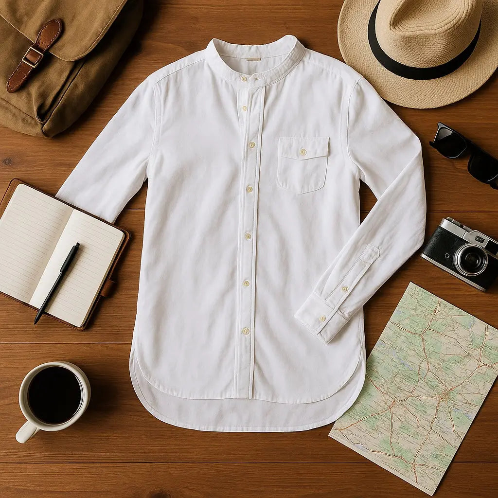 Chemise Blanche Col Mao pour Ados Garçon, Taille 14 Ans (164 cm) - Marque Orchestra orchestra