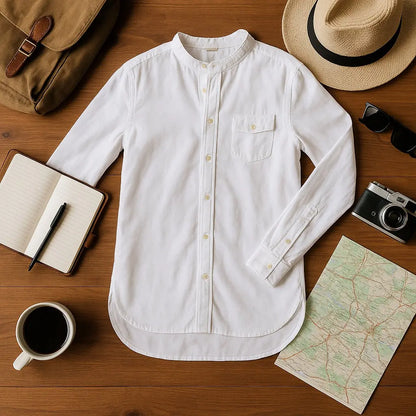 Chemise Blanche Col Mao pour Ados Garçon, Taille 14 Ans (164 cm) - Marque Orchestra orchestra