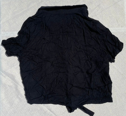 Chemise Crop Top à Nouer Noire - H&M - Taille 34 H&M