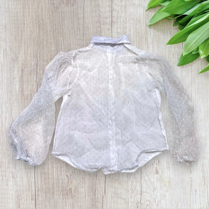 Chemise Femme en Tulle à Petits Pois - Taille XL