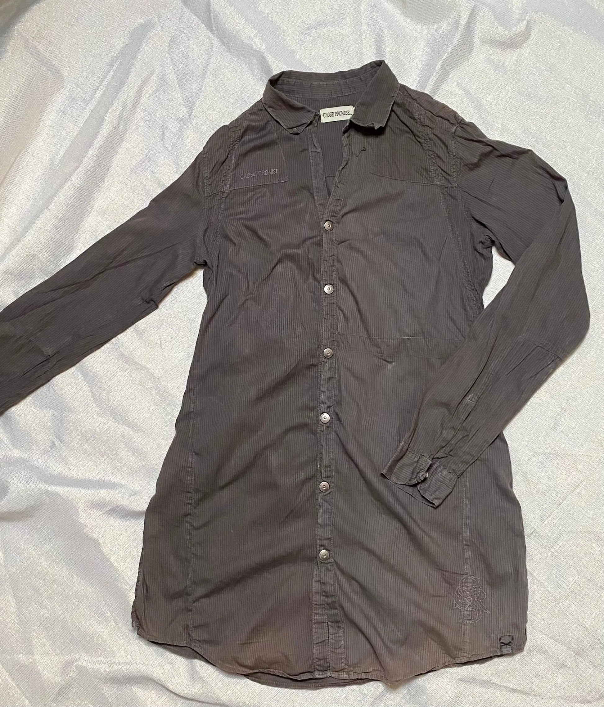 Chemise Longue Vintage Chose Promise Taille 40 Marron Decolore la la petite friperie