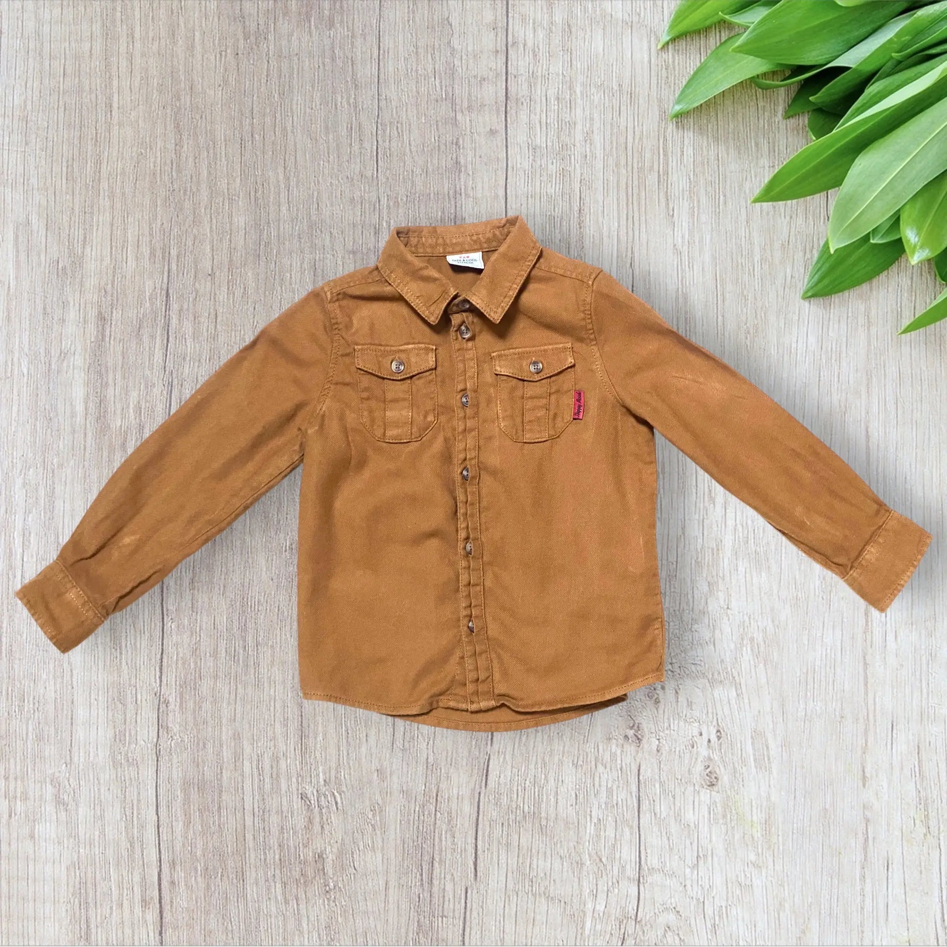 Chemise marron garçon 3 ans Tape à l’Œil en tissu épais
