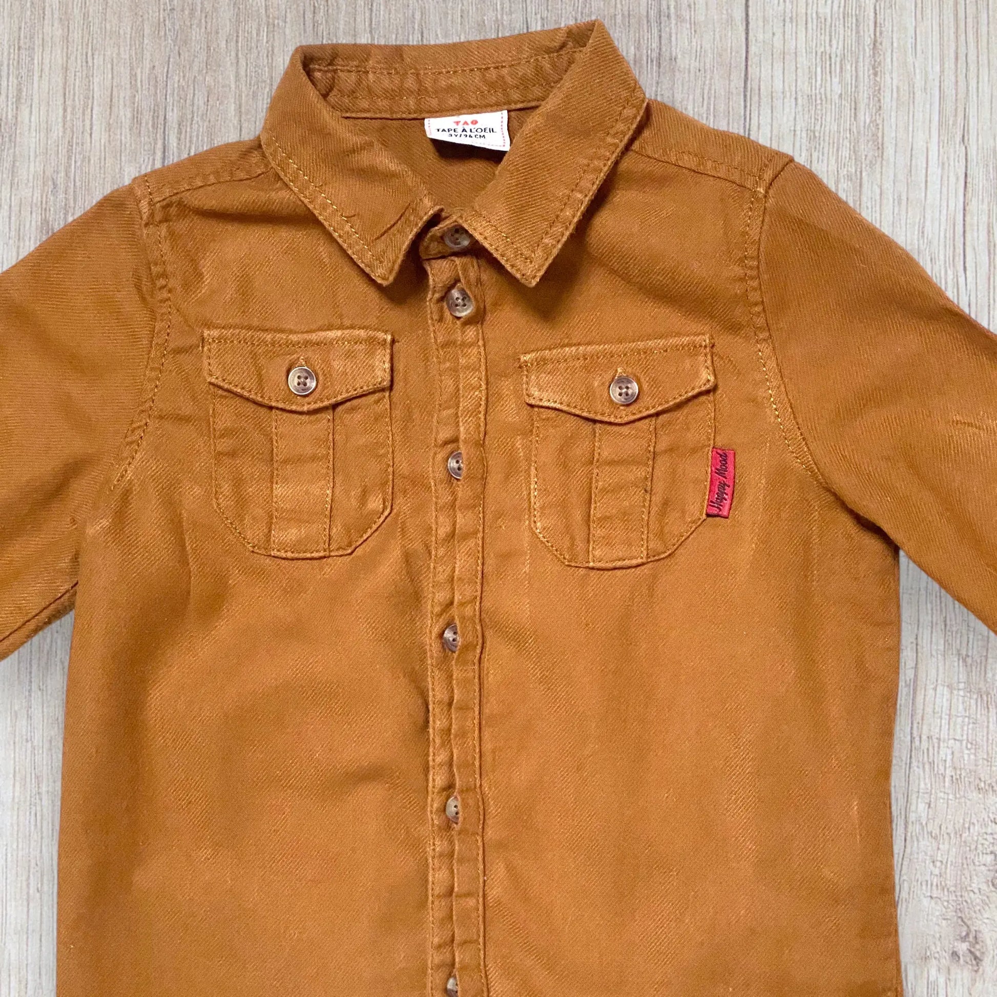 Chemise marron garçon 3 ans Tape à l’Œil en tissu épais