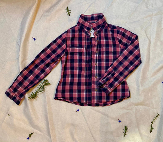 Chemise à Carreaux Bleu Marine et Rose fille 8 ans -128 cm C&A