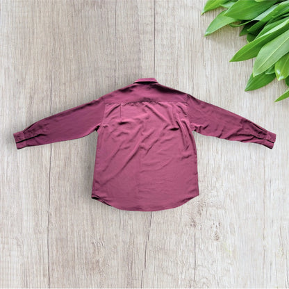Chemise homme 8th Avenue taille 44 bordeaux à manches longues avec poche poitrine.