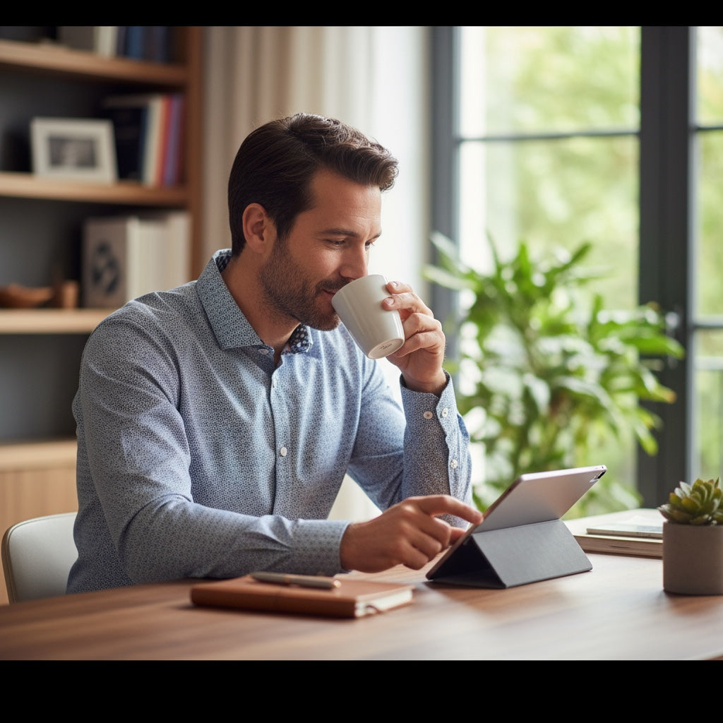 Chemise homme Jules taille M mosaïque bleu intérieur fleuri tissu français très bon état