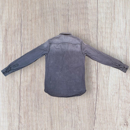 Chemise homme Zara Men en jean noir/gris vieilli, manches longues, taille S