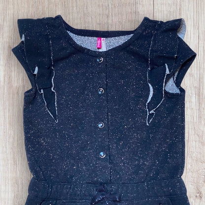 Combinaison bébé fille Orchestra 2 ans bleu marine pailletée en matière jogging.