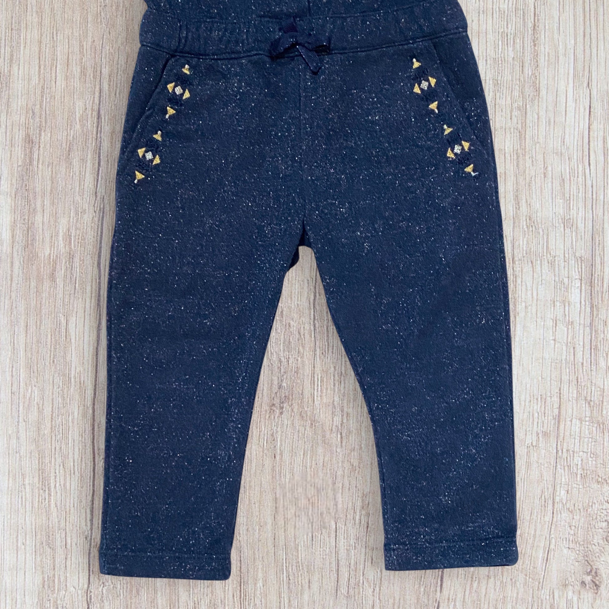 Combinaison bébé fille Orchestra 2 ans bleu marine pailletée en matière jogging.