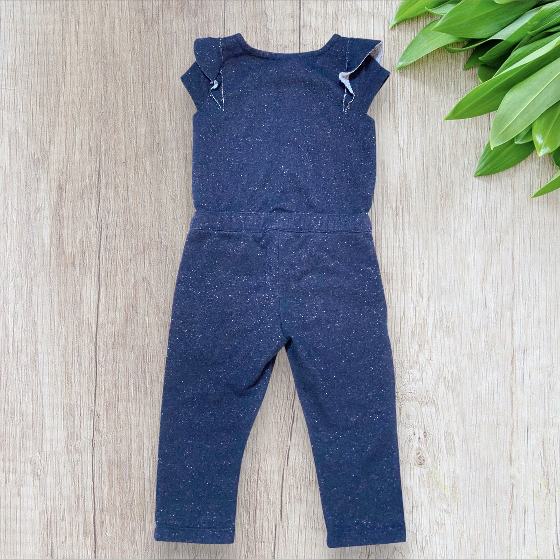 Combinaison bébé fille Orchestra 2 ans bleu marine pailletée en matière jogging.