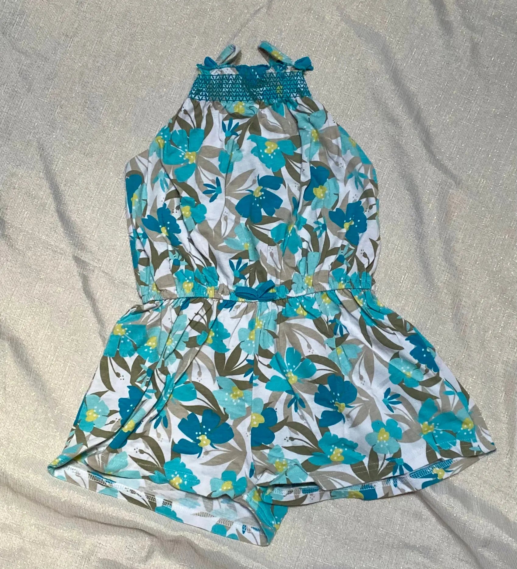 Combishort Fleurie à Bretelles Fille - 6 ans la petite friperie
