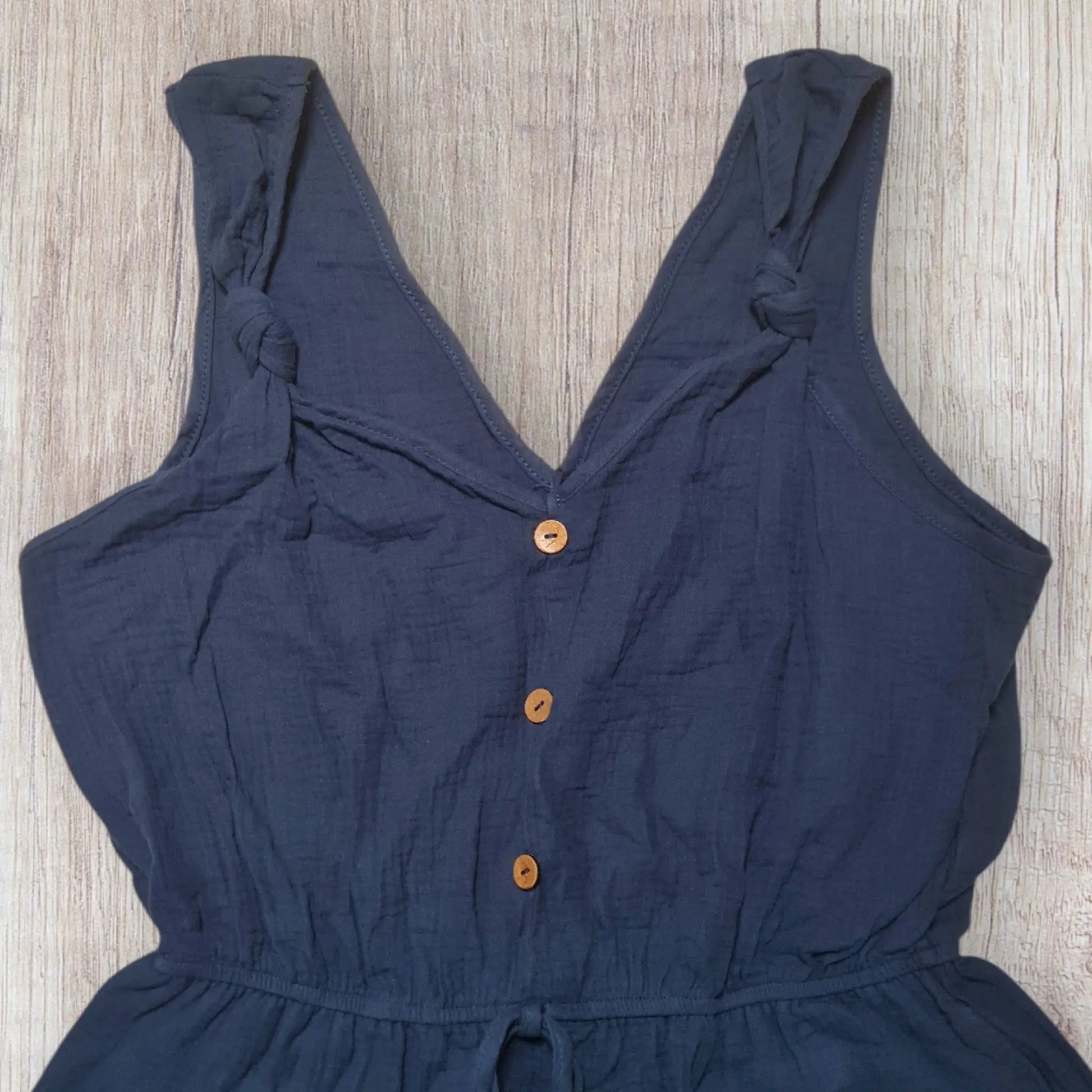 Combishort femme bleu canard taille L – neuve avec étiquette – boutons bois