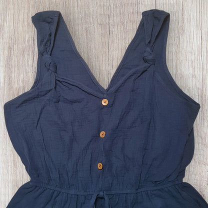 Combishort femme bleu canard taille L – neuve avec étiquette – boutons bois
