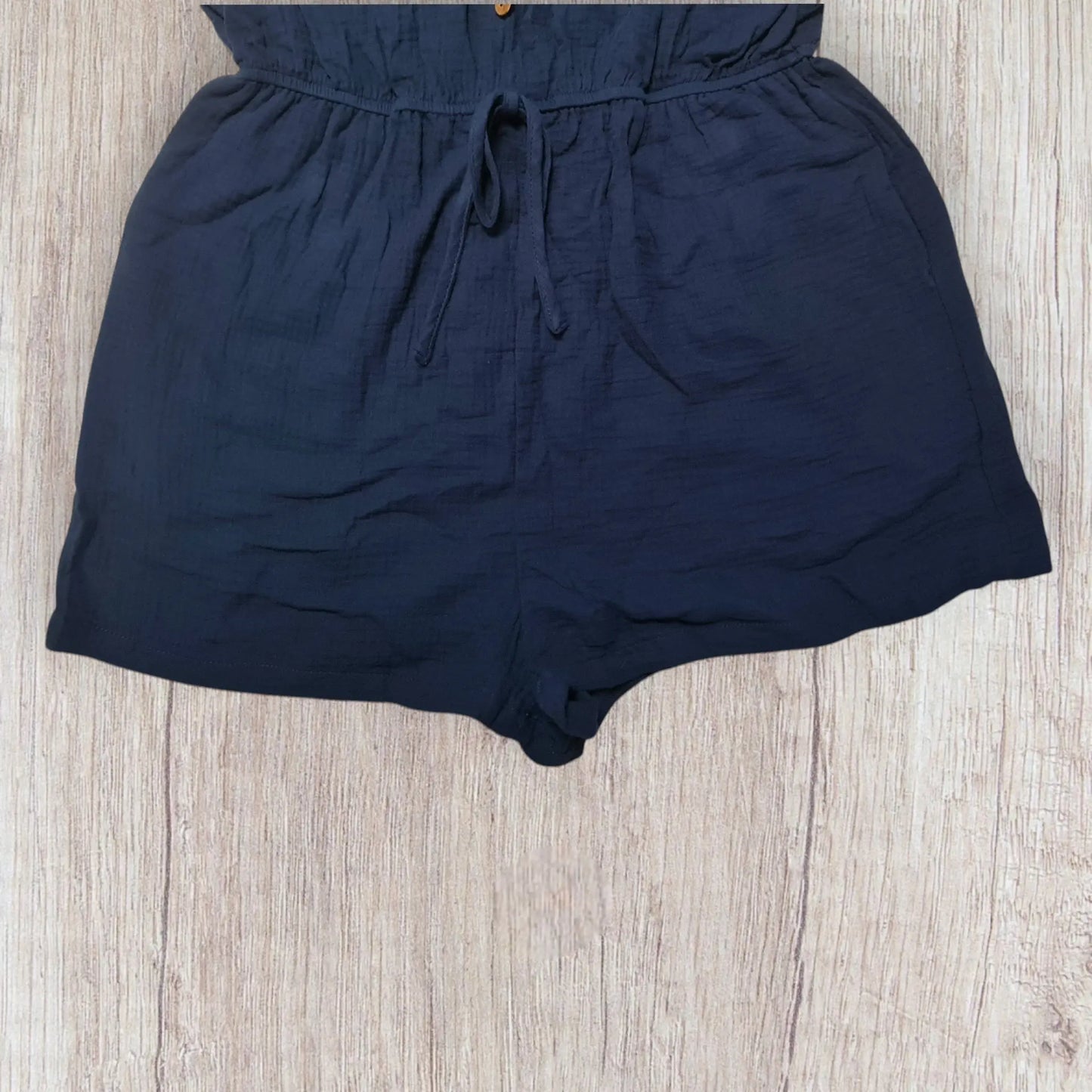 Combishort femme bleu canard taille L – neuve avec étiquette – boutons bois