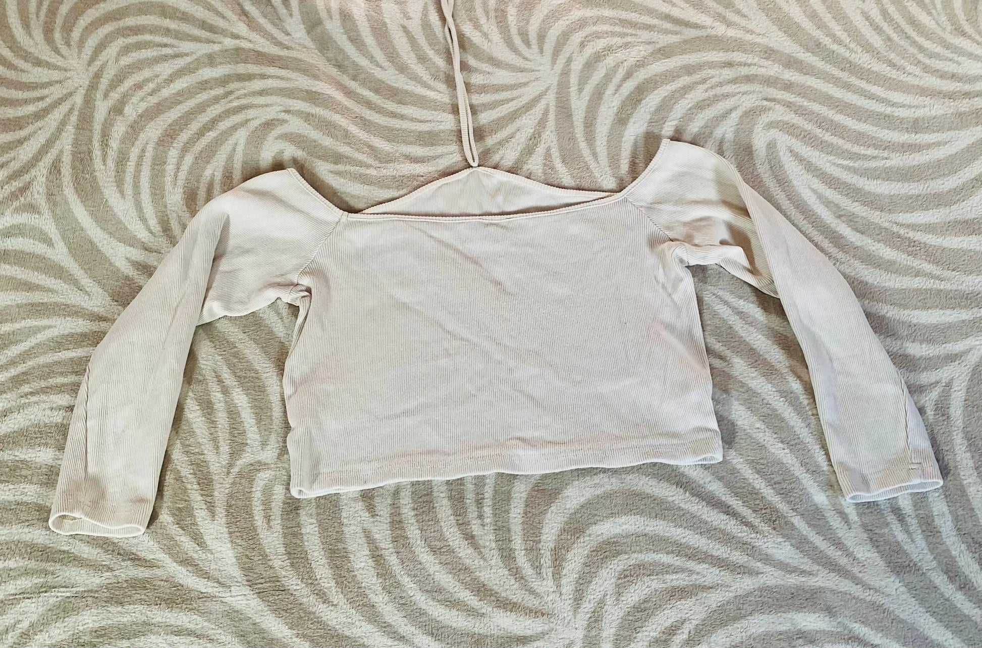 Crop Top Femme Épaules Dénudées Crème Texturé - Taille 44 - Boohoo la petite friperie