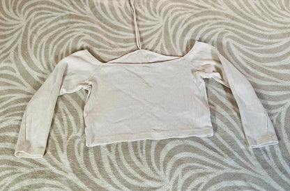 Crop Top Femme Épaules Dénudées Crème Texturé - Taille 44 - Boohoo la petite friperie