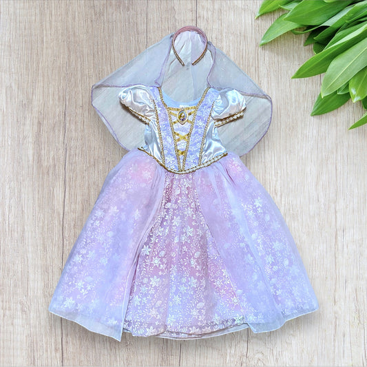 Déguisement Raiponce Disney fille 5/6 ans robe de mariée avec voile et détails dorés