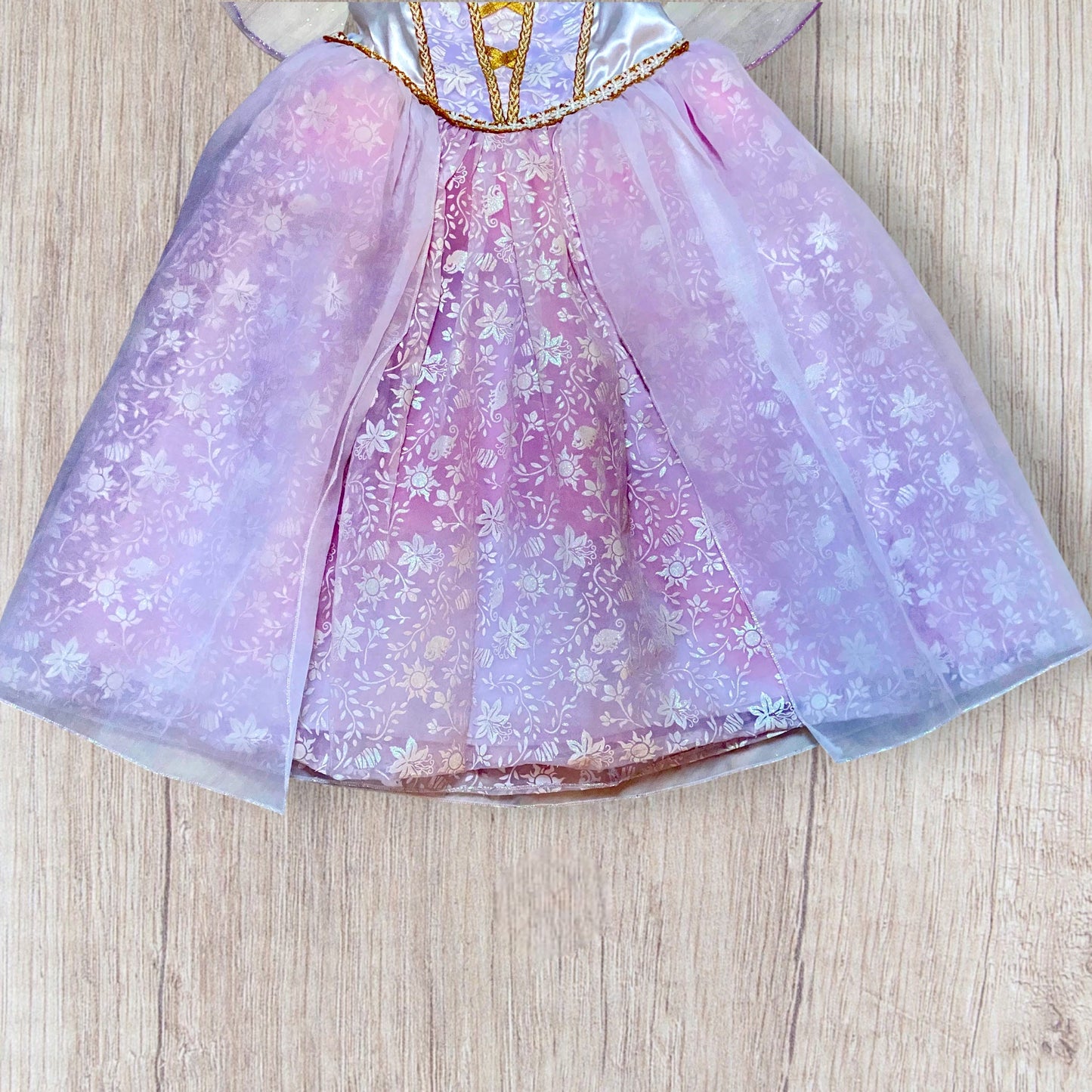 Déguisement Raiponce Disney fille 5/6 ans robe de mariée avec voile et détails dorés