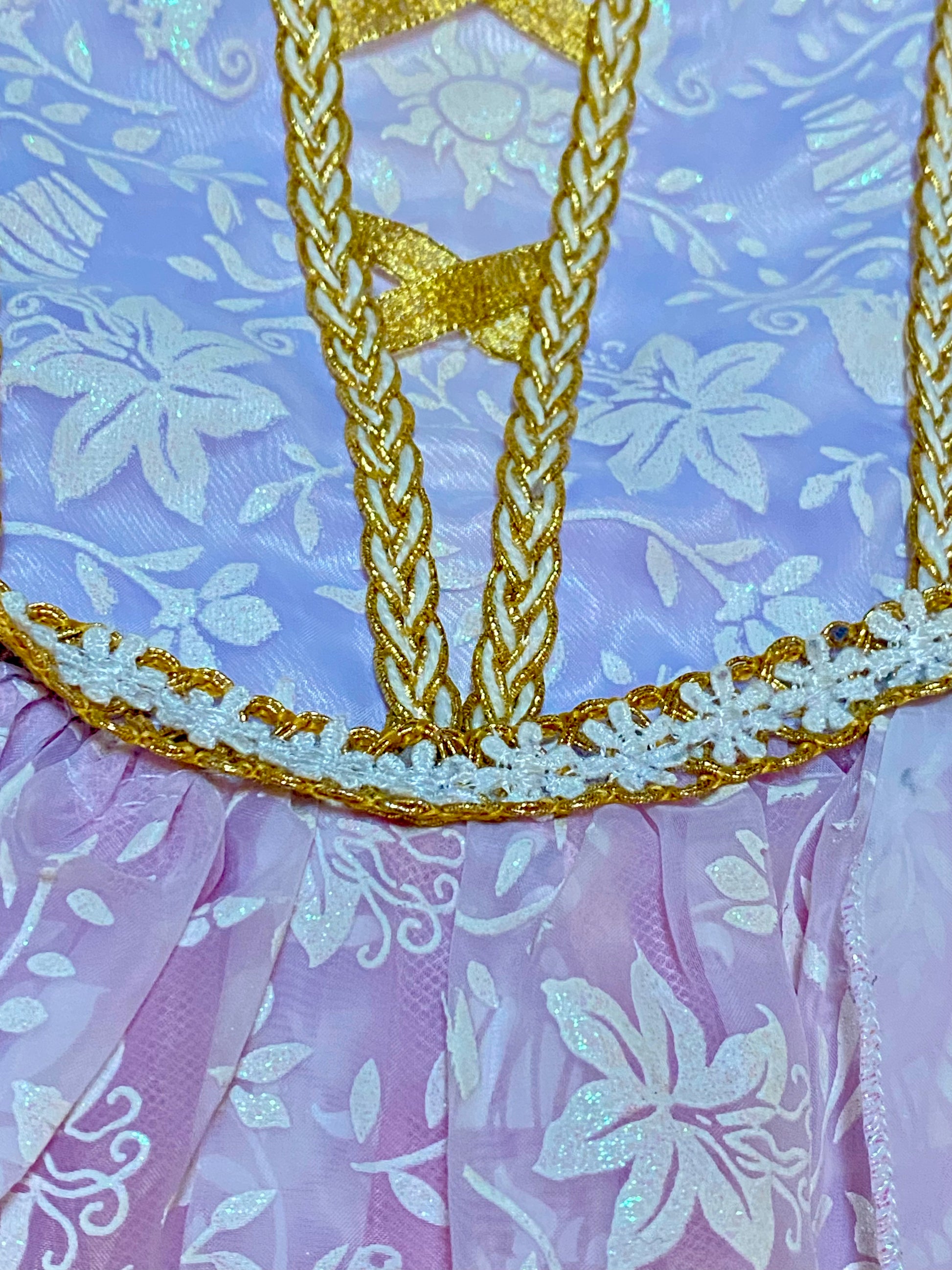 Déguisement Raiponce Disney fille 5/6 ans robe de mariée avec voile et détails dorés