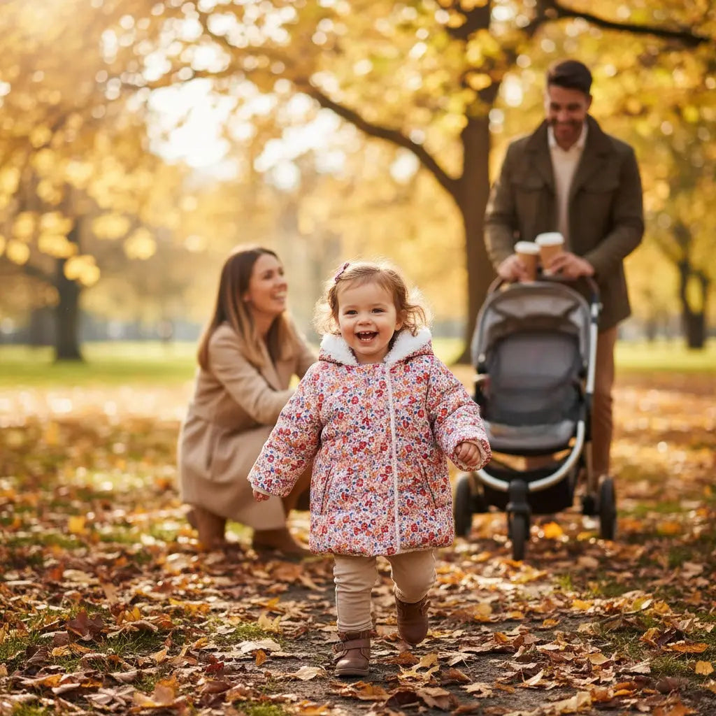 Doudoune bébé réversible Sergent Major 18 mois en fausse fourrure blanche et motif fleuri.