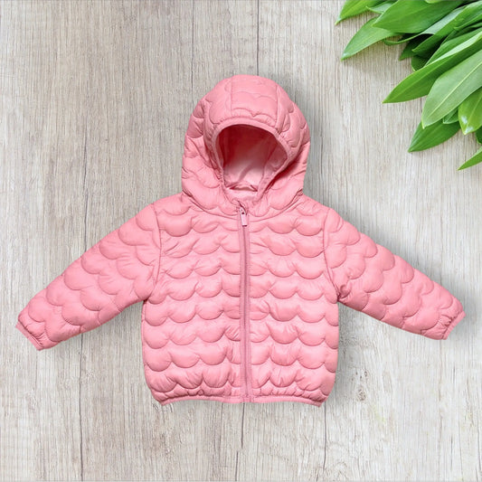 Doudoune bébé fille Primark 6-9 mois rose matelassée à capuche