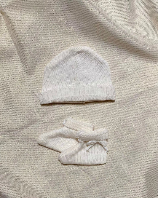 Ensemble Douceur pour Bébé :Lot de Chaussettes et Bonnet en Maille Fine pour Nouveau-Né la petite friperie